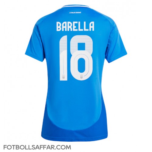 Italien Nicolo Barella #18 Hemmatröja Dam EM 2024 Kortärmad